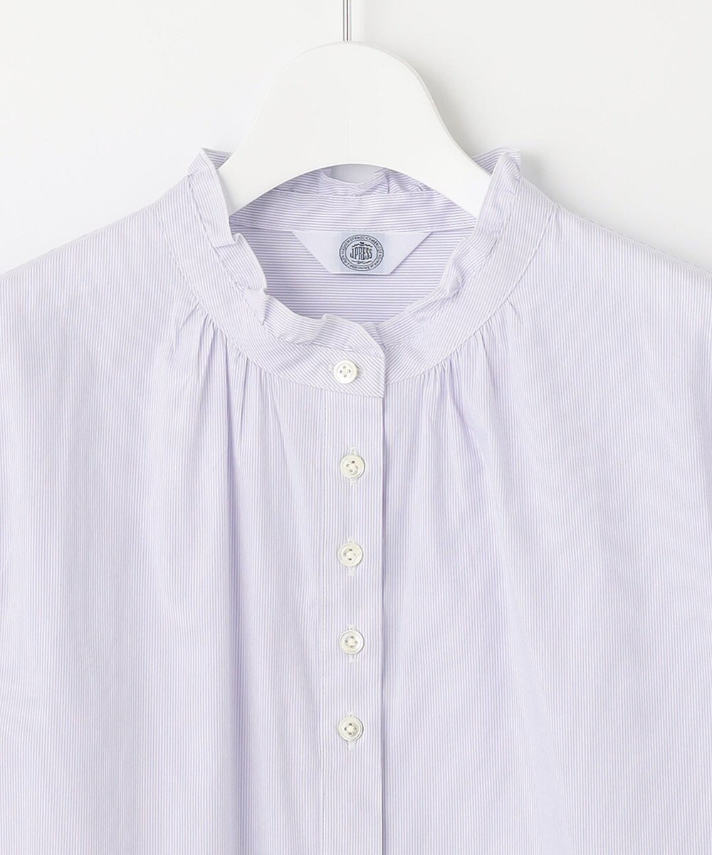 J.PRESS LADIES 【洗える】 BEZ VEGA フリル ストライプ ブラウス 