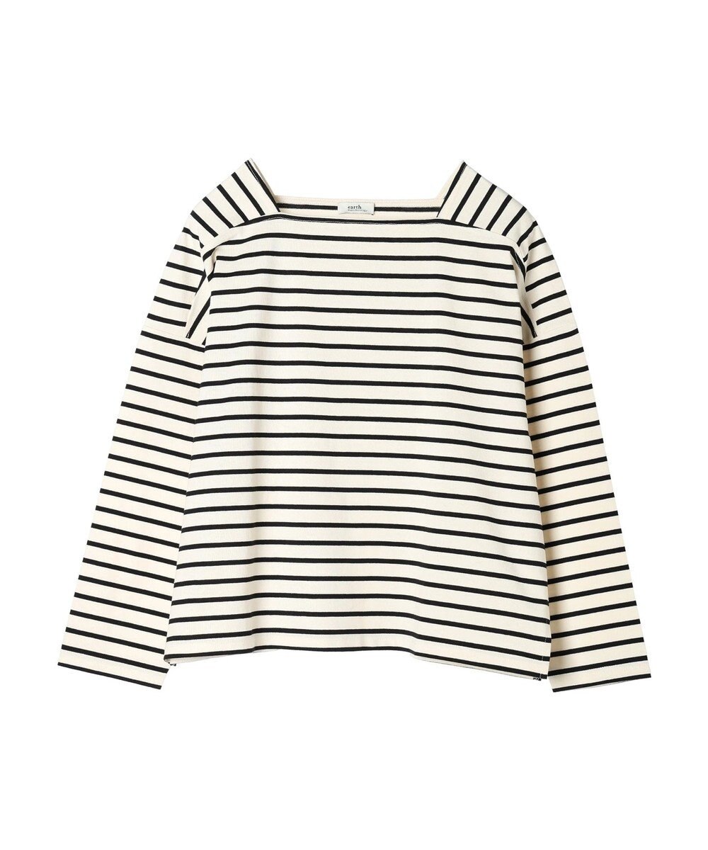 earth music&ecology スクエアボーダープルオーバー 