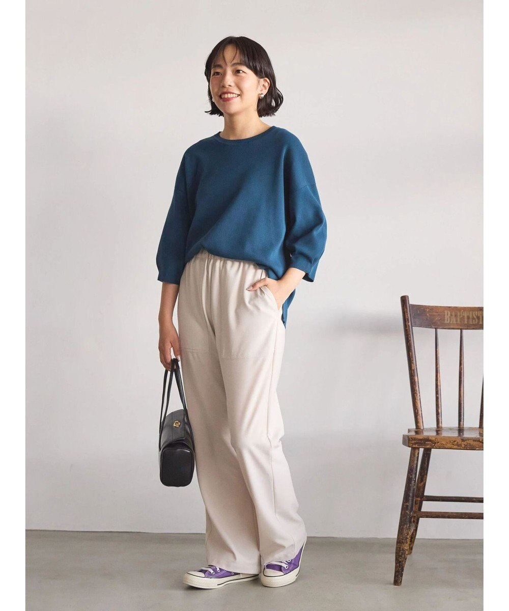 AMERICAN HOLIC ５分袖タックスリーブニットプルオーバー 