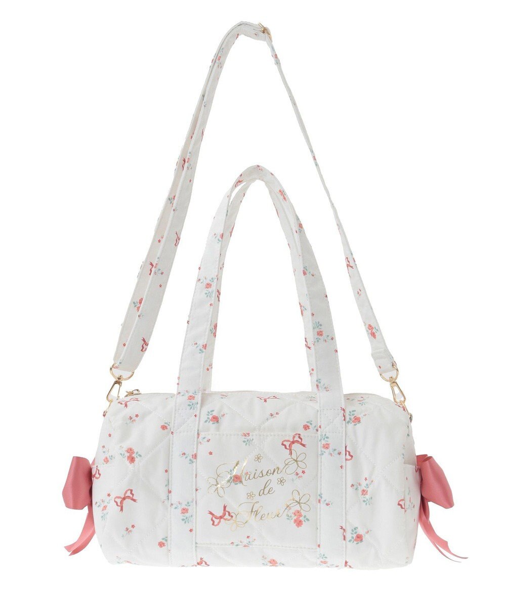 Maison de FLEUR フラワーリボンプリント2Wayボストンバッグ 