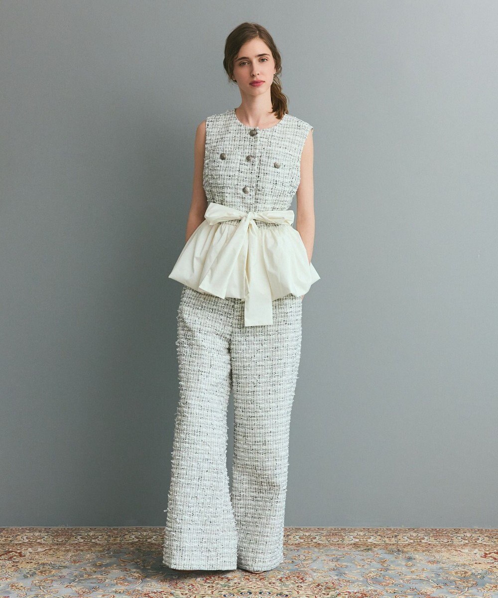 GRACE CONTINENTAL ツイードイージーパンツ 