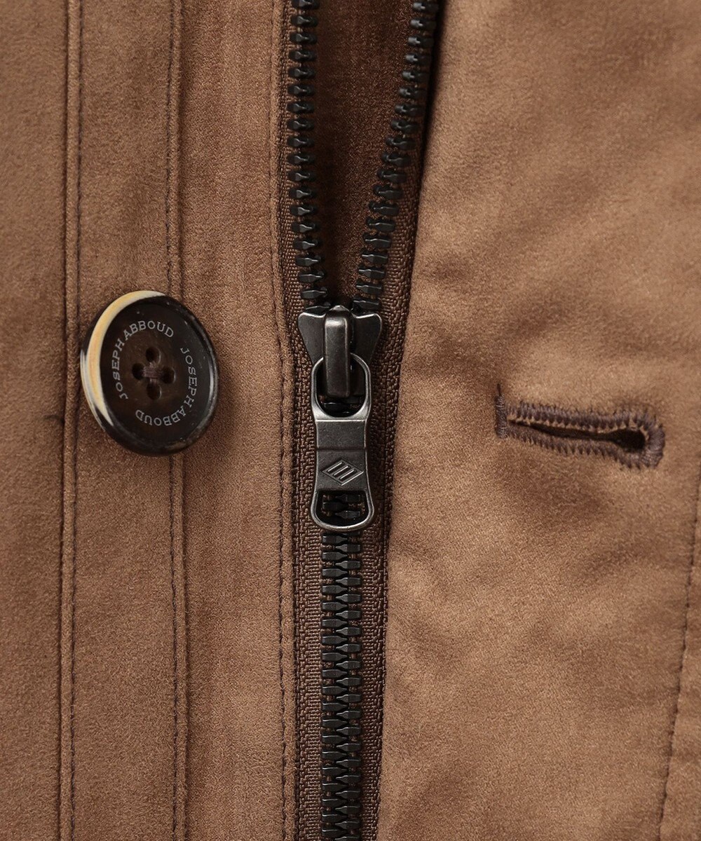 JOSEPH ABBOUD 【キルトレスダウン】ナチュラルダイスウェード ダウンコート 