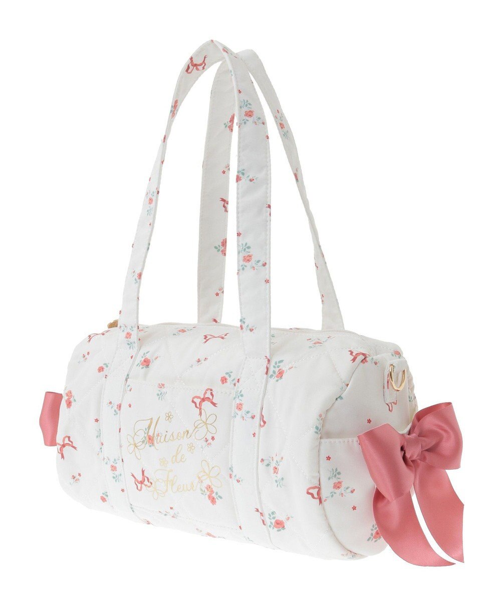 Maison de FLEUR フラワーリボンプリント2Wayボストンバッグ 
