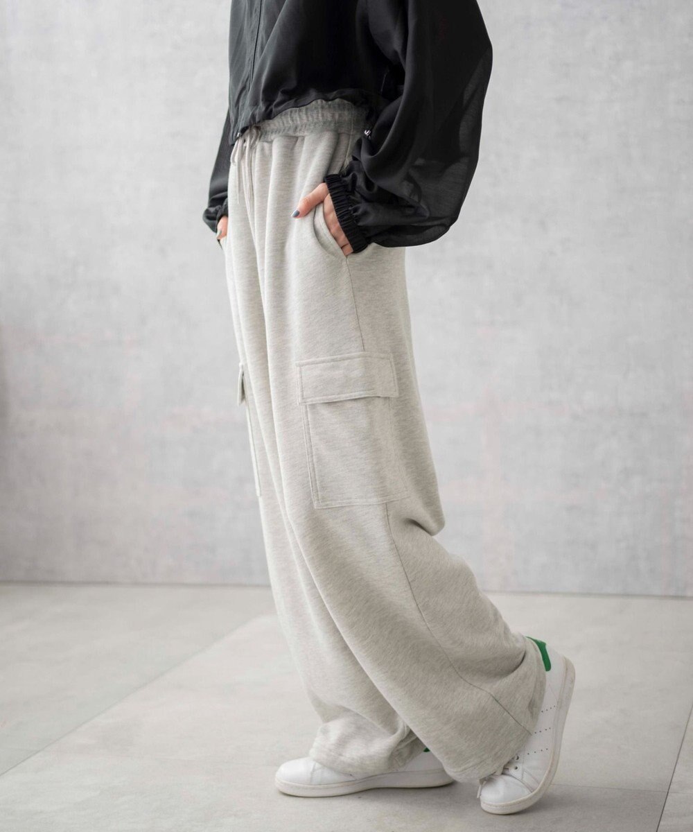 WEGO 【ウエストゴム】スウェットカーゴパンツ 