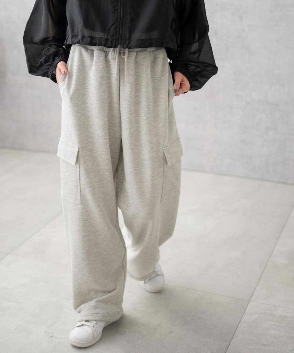 WEGO 【ウエストゴム】スウェットカーゴパンツ 