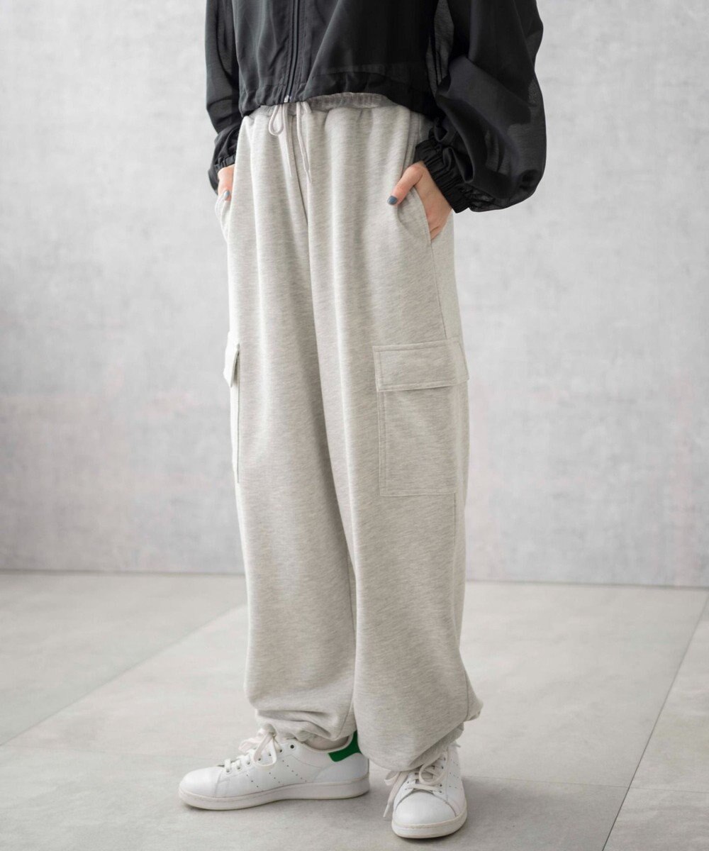 WEGO 【ウエストゴム】スウェットカーゴパンツ 