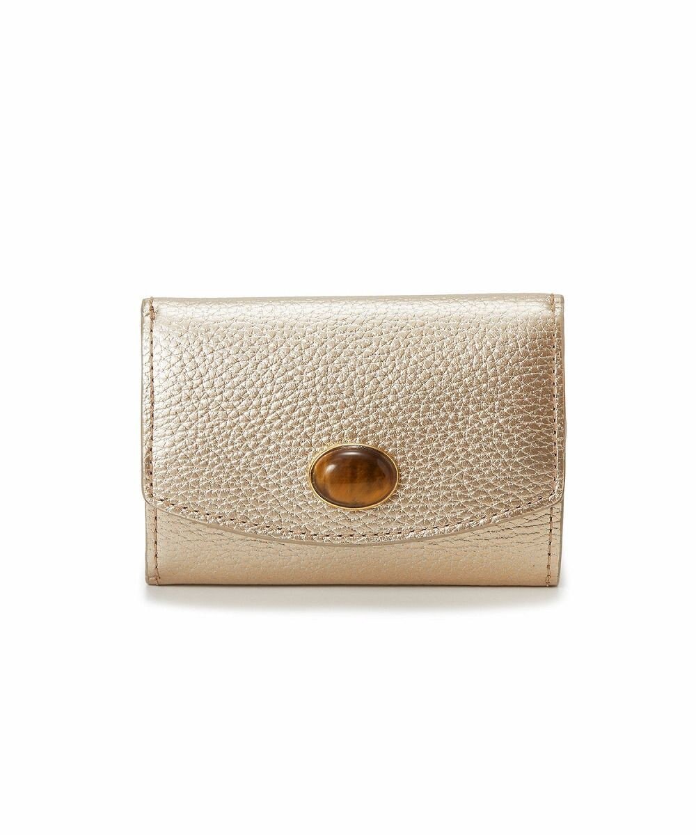 TOPKAPI 【TOPKAPI】gemdrops ジェムドロップ ミニエンボスレザー 天然石 三つ折り 財布 