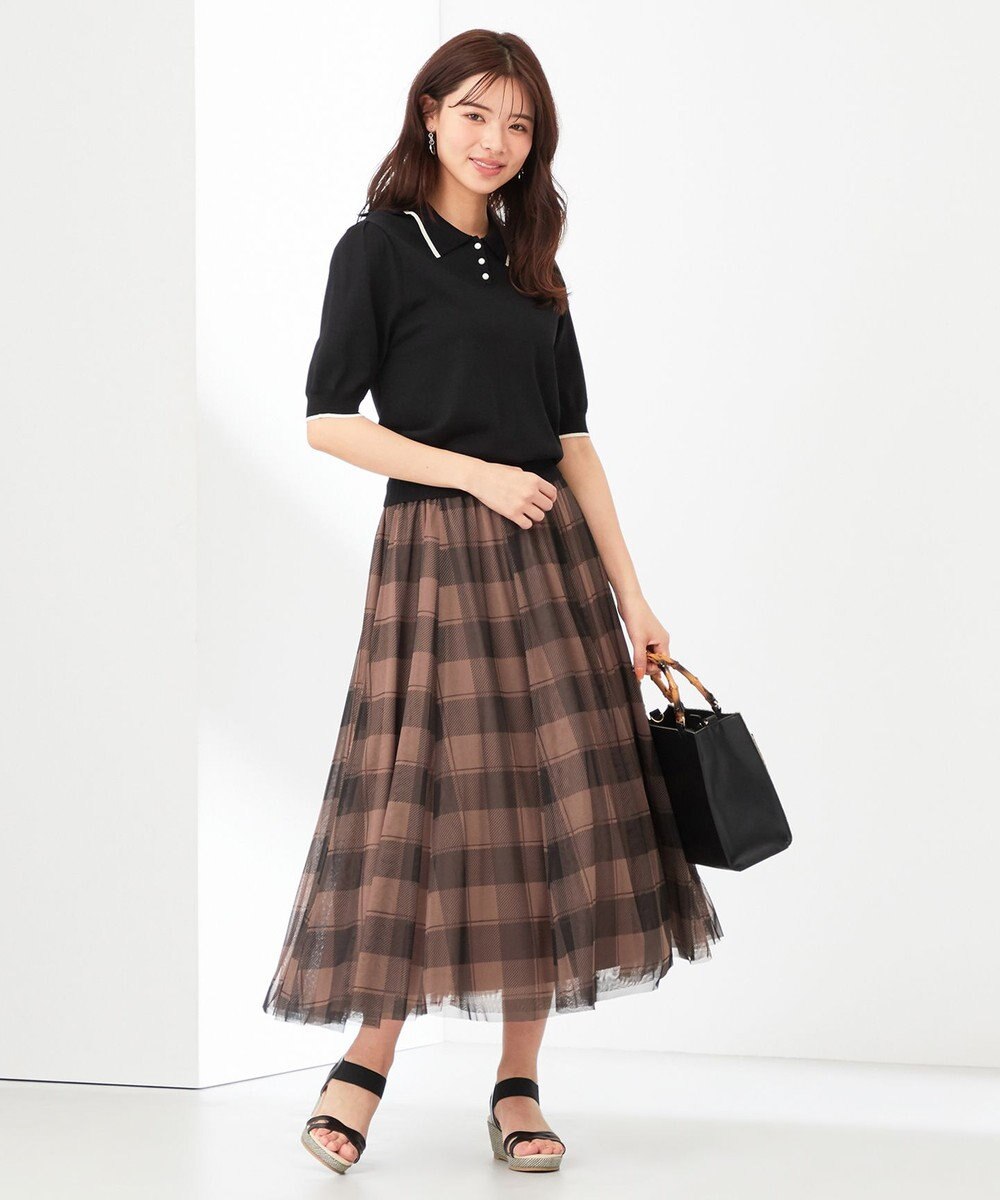 ANY SIS 【洗える】バイカラー ポロニット 