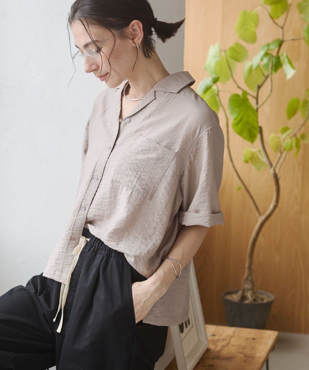 WEGO 【ANGIE VINTAGE】接触冷感開襟シャツ 