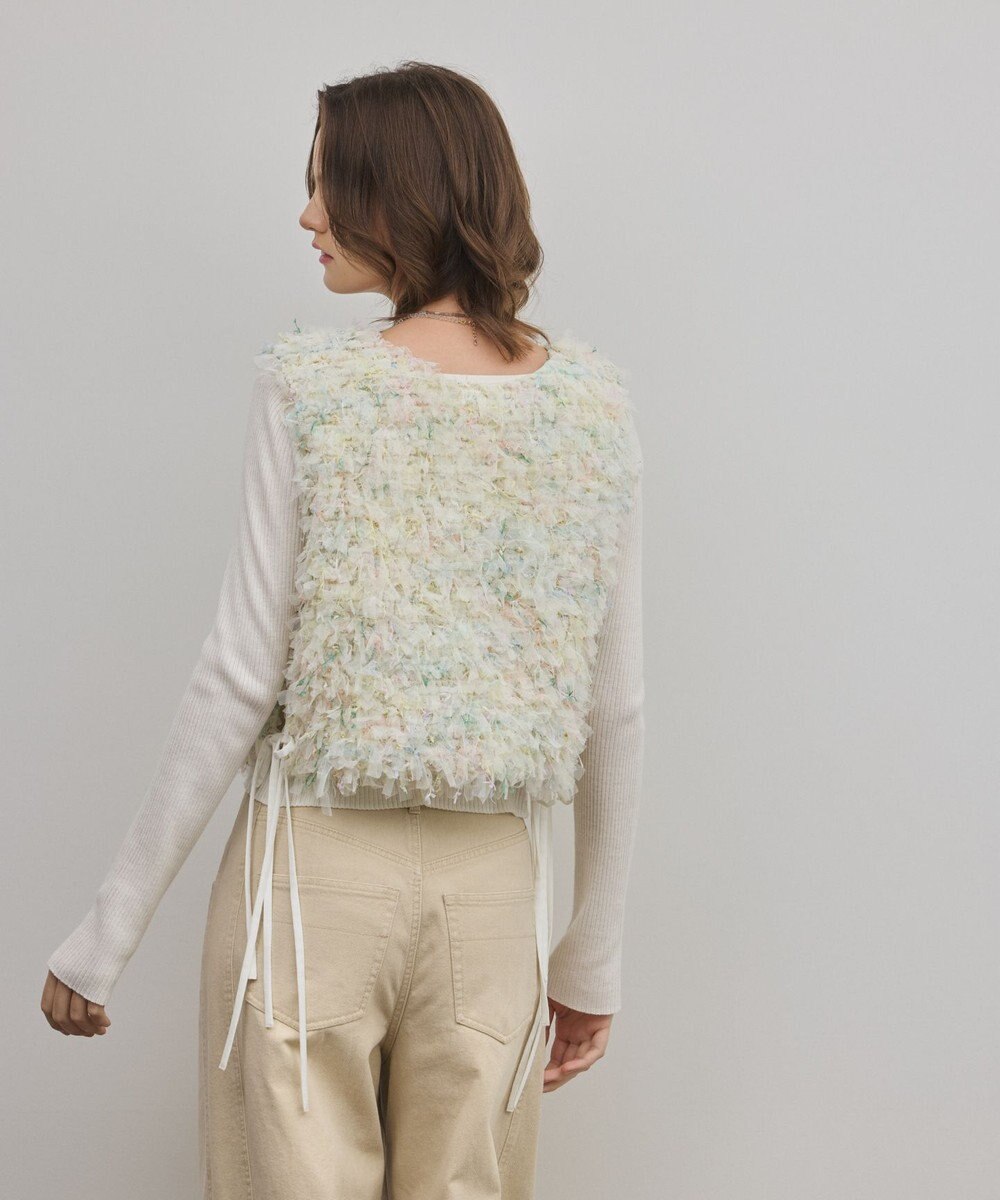 GRACE CONTINENTAL フリンジチュールベスト 