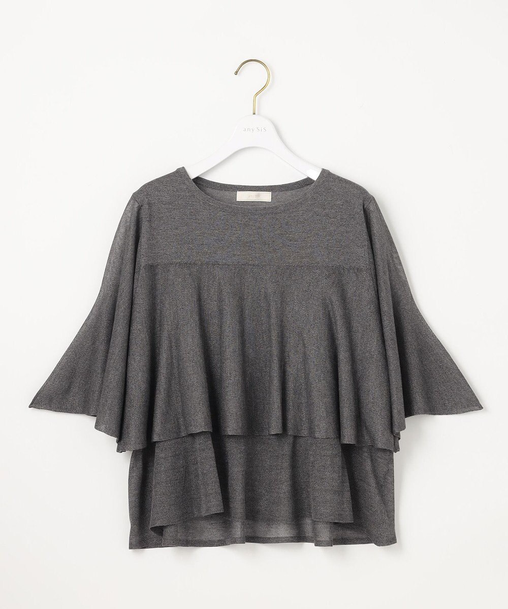 ANY SIS 【洗える】フリルシアー ニット 
