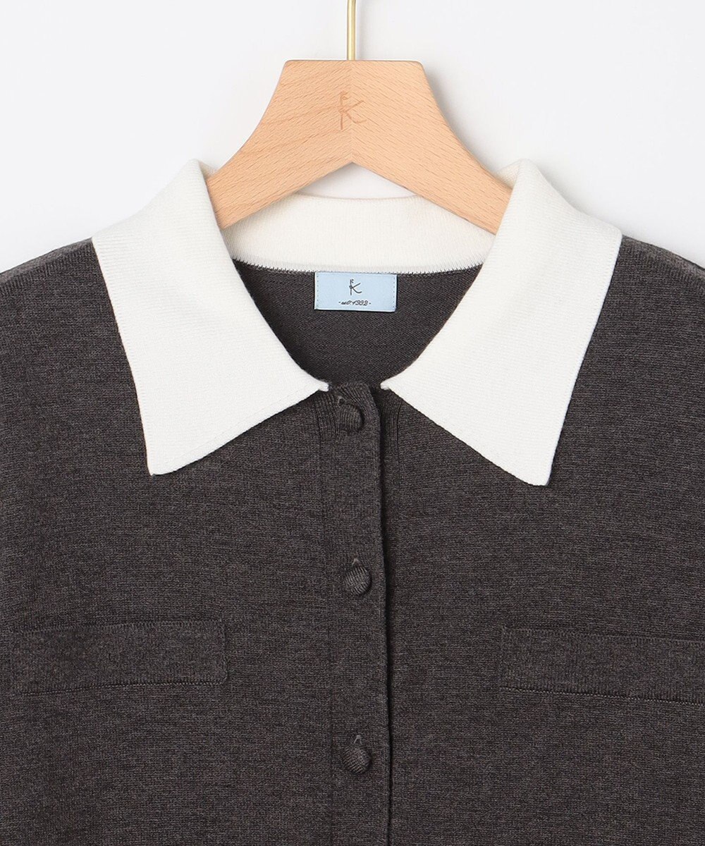 組曲 ニット襟トロンプルイユ ワンピース 