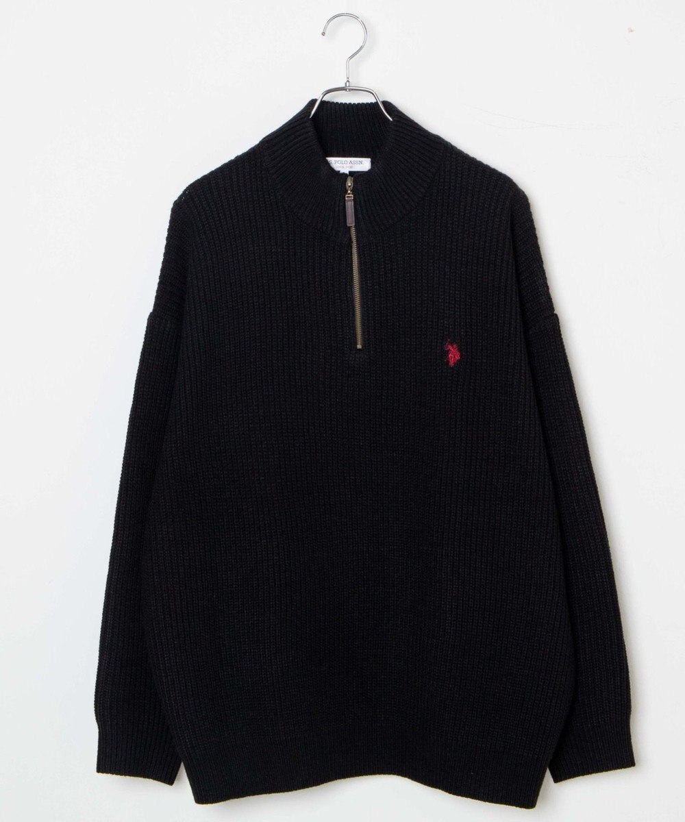 WEGO U.S. POLO ASSN.|別注畔編みハーフジップセーター 