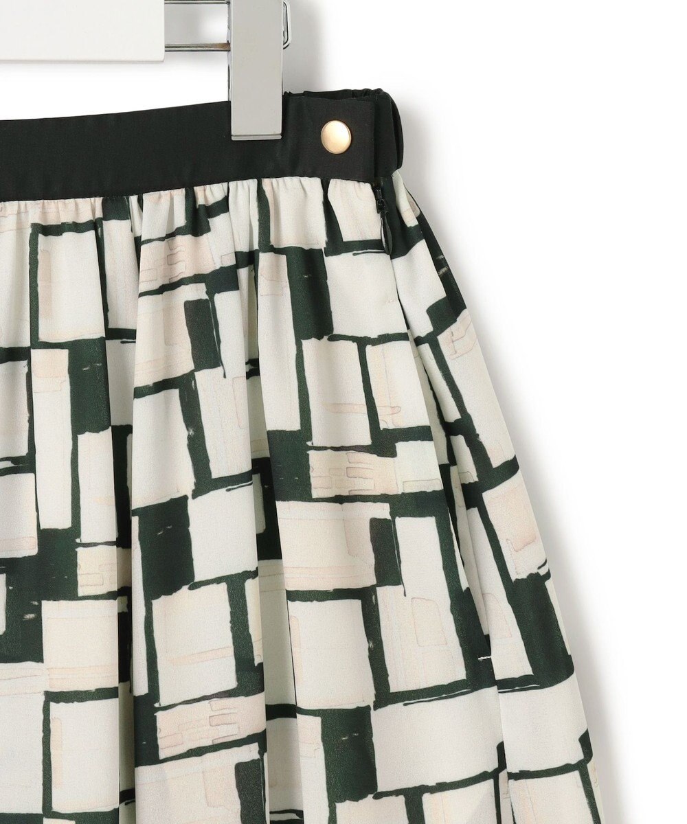 23区 L 【洗える】ARGENTIコラージュプリント ティアードスカート 