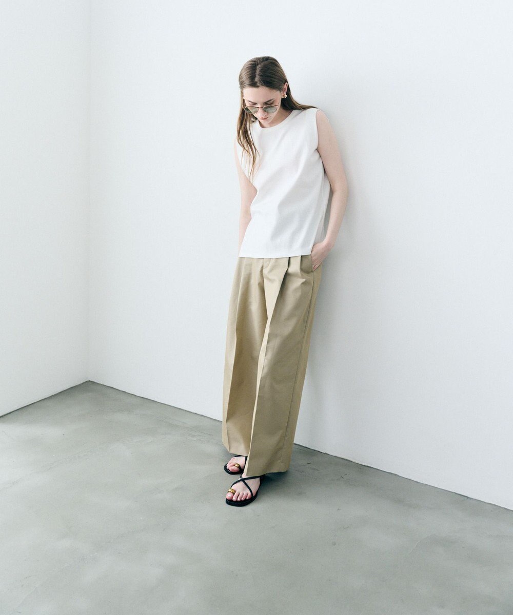 uncrave ダブルフェイスジャージー ノースリーブカットソー 