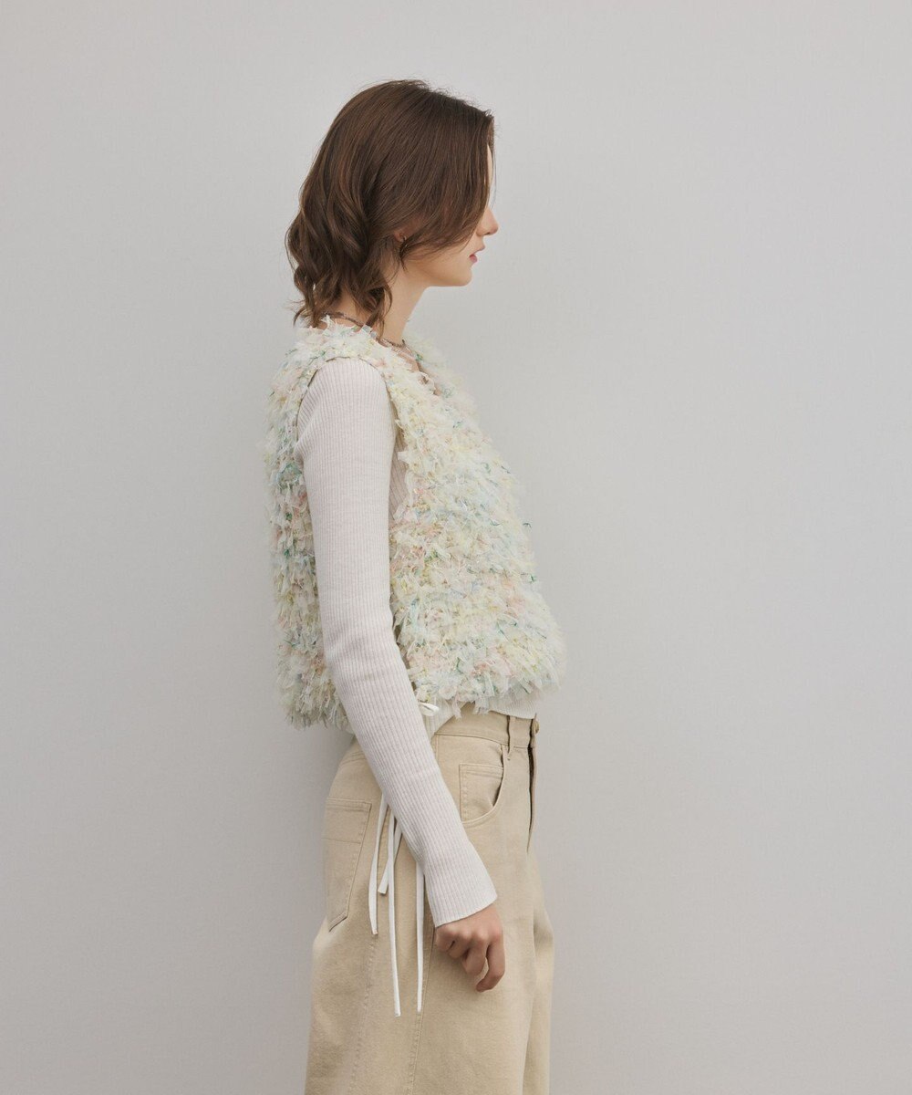 GRACE CONTINENTAL フリンジチュールベスト 