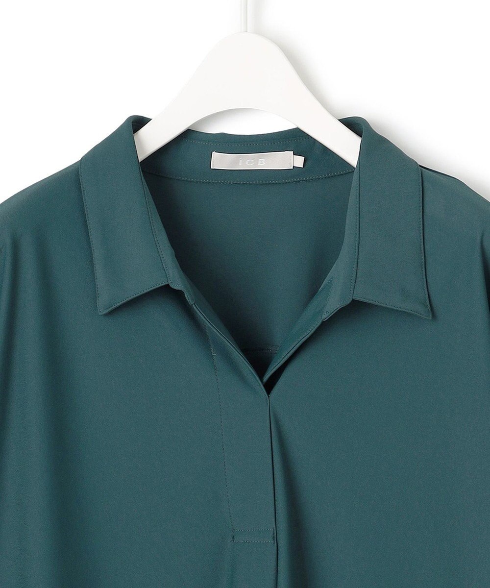 ICB 【WEB限定・洗える】シアートリコット スキッパーカットソー 