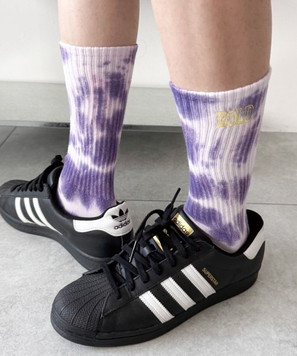 WEGO 刺繍ロゴタイダイソックス 