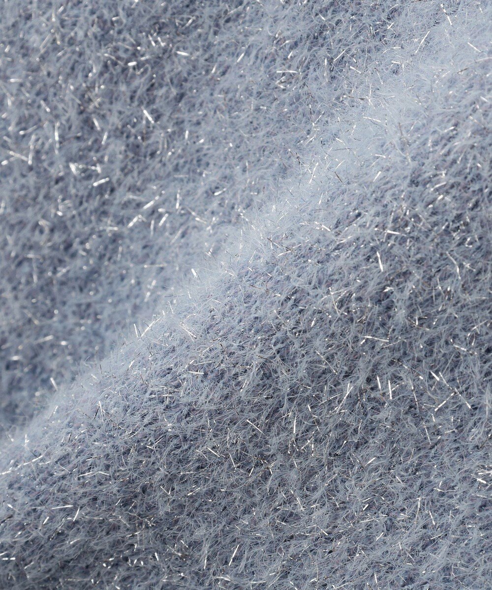 YECCA VECCA ラメフェザー袖フリンジニット 