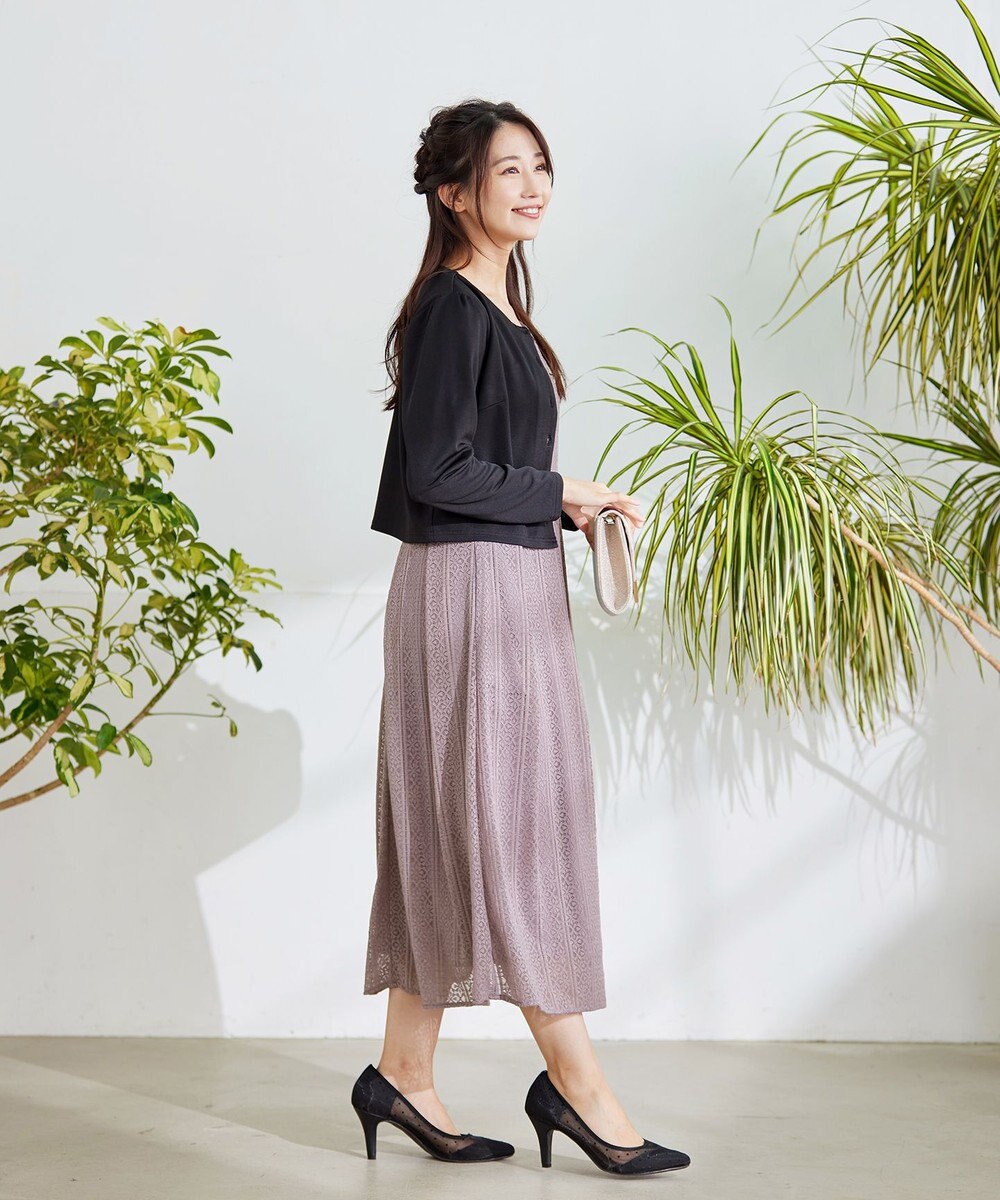 Tiaclasse L 【洗える】大人上品な総レースワンピース 