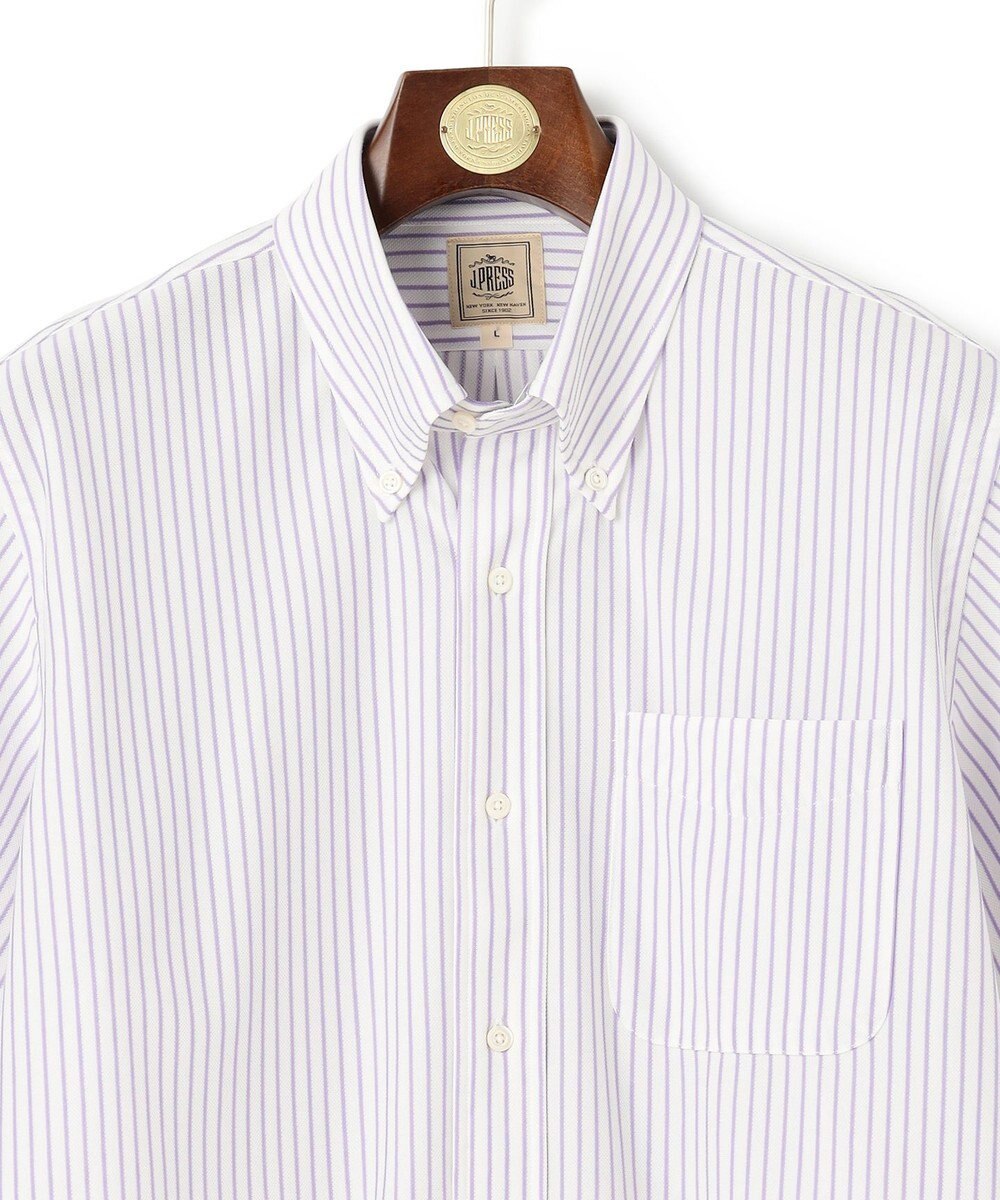 J.PRESS MEN 【KING SIZE】【夏に嬉しい高機能】カノコインレイストライプパッチポケット シャツ/B.D. 