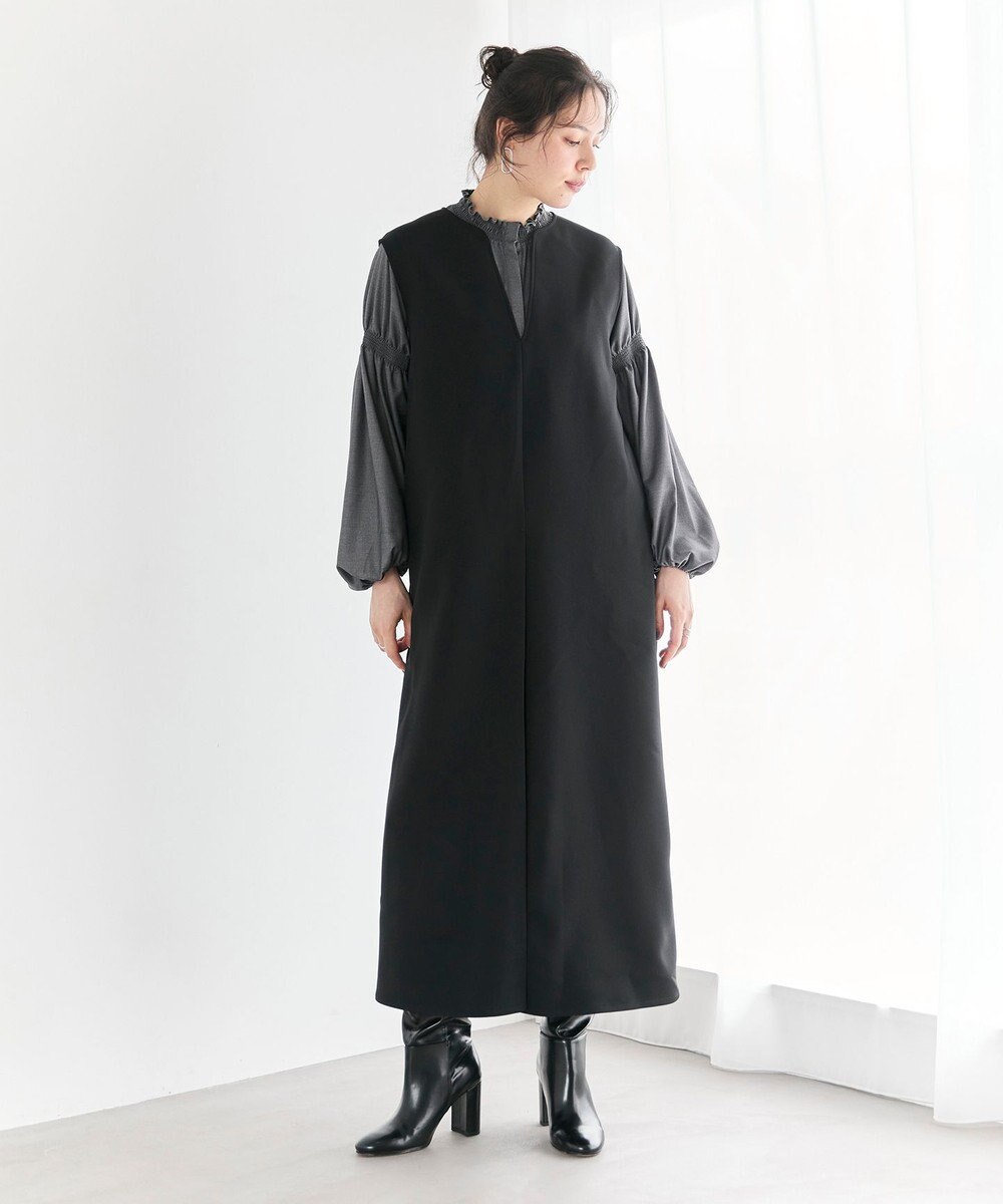 #Newans 【洗濯機可】キーネックジャンパースカート 