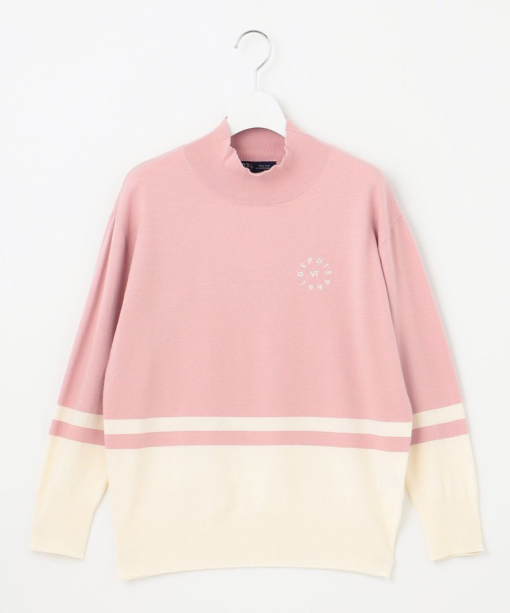 23区GOLF 【WOMEN/EC限定】カラーブロック モックニット ピンク系