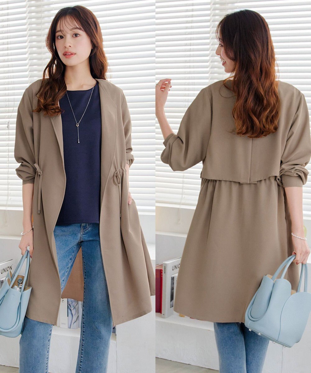 Tiaclasse 【洗える】タックヨーク着流しパフスリ－ブコート 