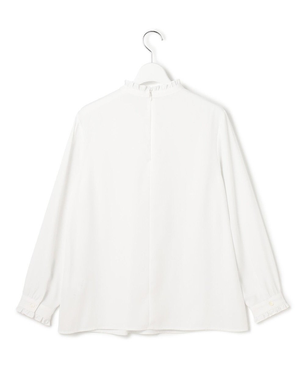 23区 L 【洗える】バックサテンアムンゼン フリルデザインシャツ 