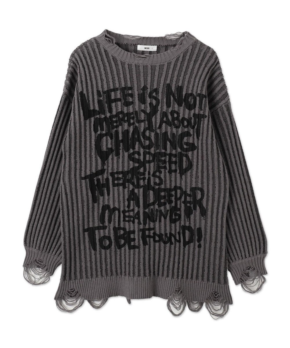 WEGO クラッシュリブBIGニットプルオーバー 