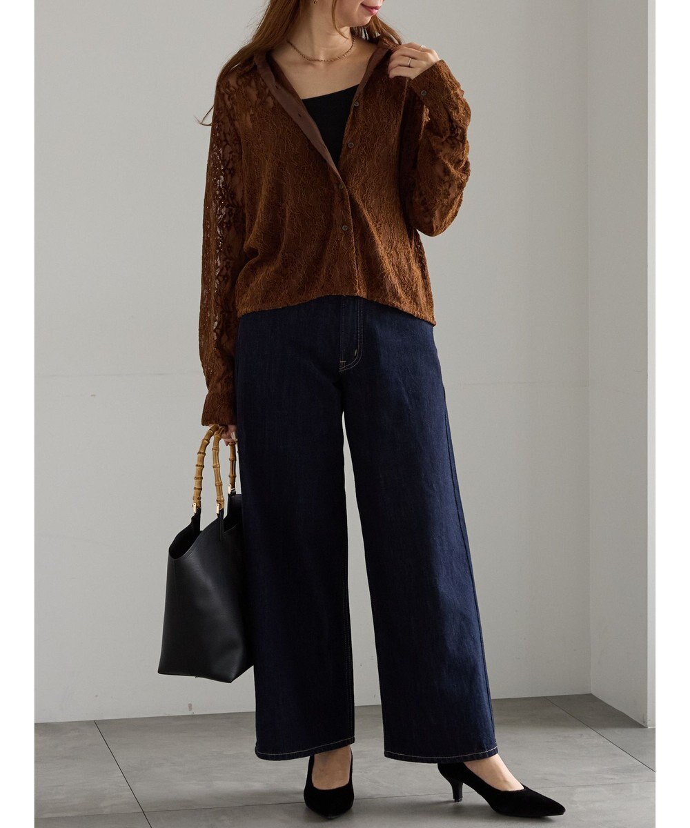 Te chichi 起毛レースシャツ 