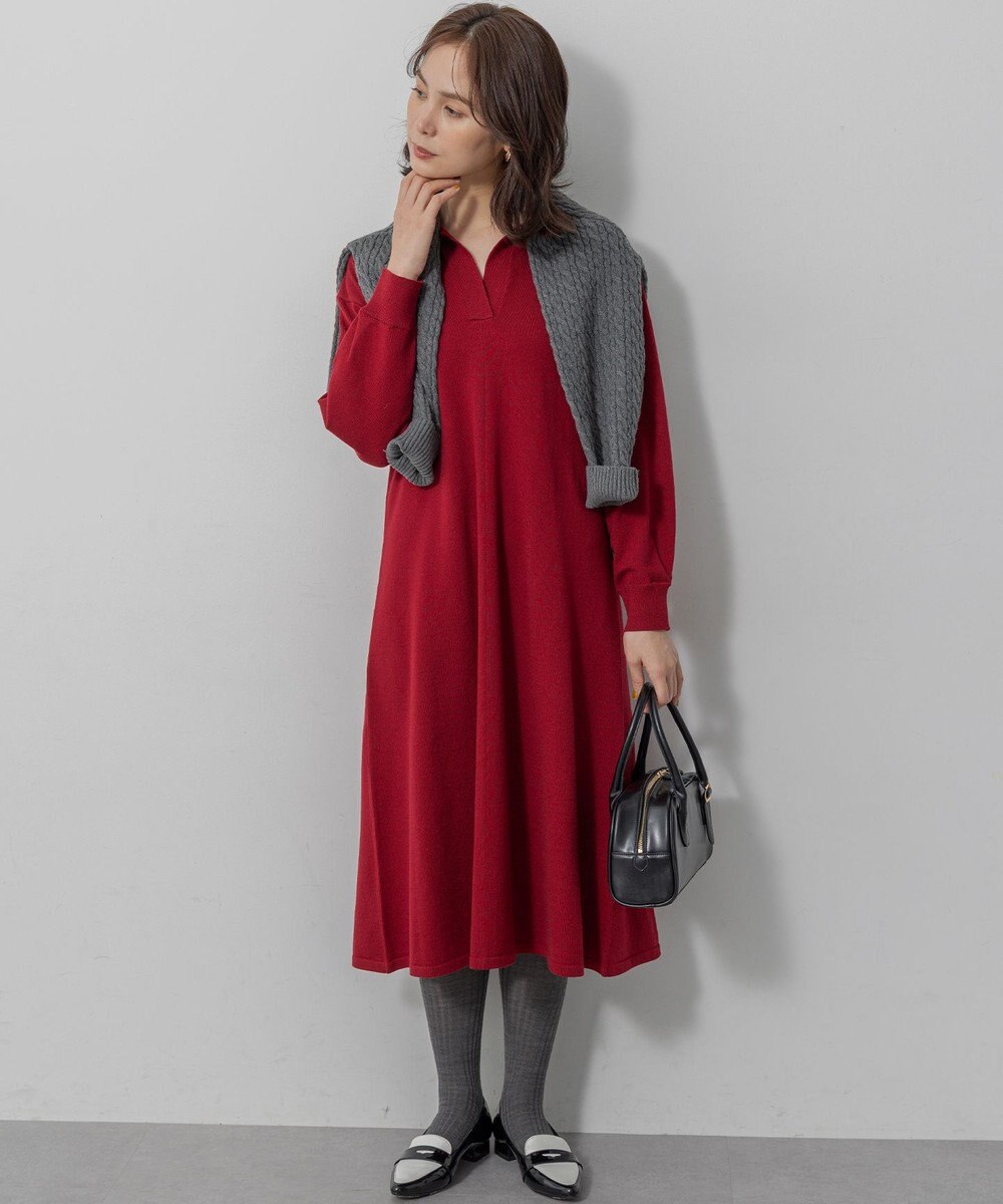 組曲 【加藤ローサさん着用】コットンカシミヤMIX ケーブル ニット 