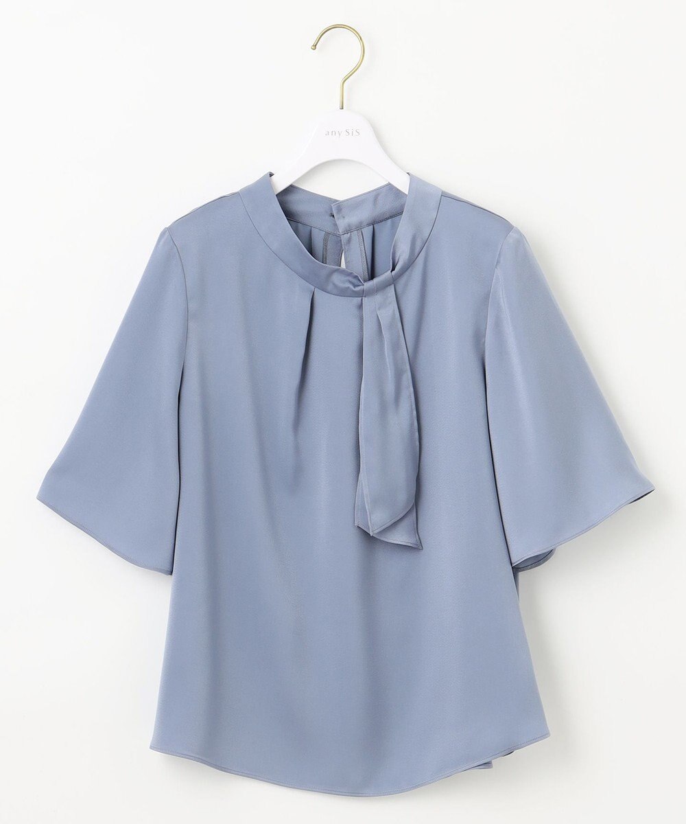 ANY SIS L 【洗える】トロミサテンボウ ブラウス 