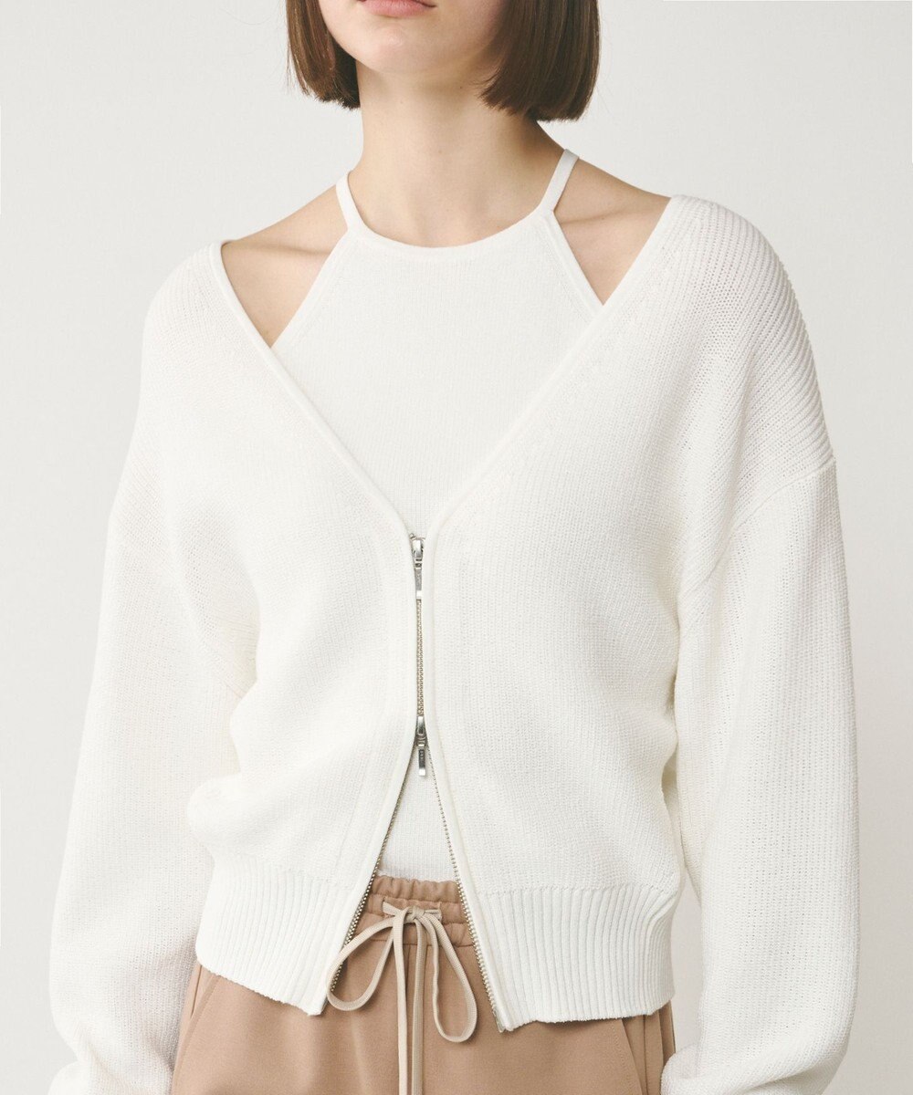 GRACE CONTINENTAL ハイゲージ畦ニットカーディガン 