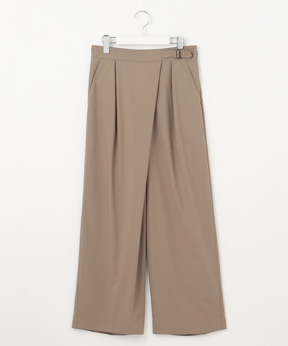 J.PRESS LADIES 【洗える】ストレッチタイプライター ラップディテール ワイド パンツ 