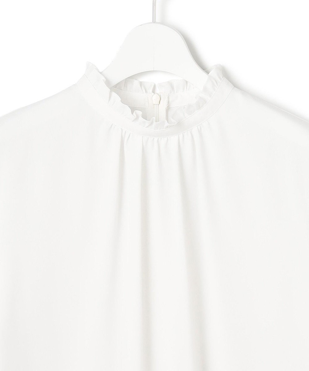 23区 L 【洗える】バックサテンアムンゼン フリルデザインシャツ 