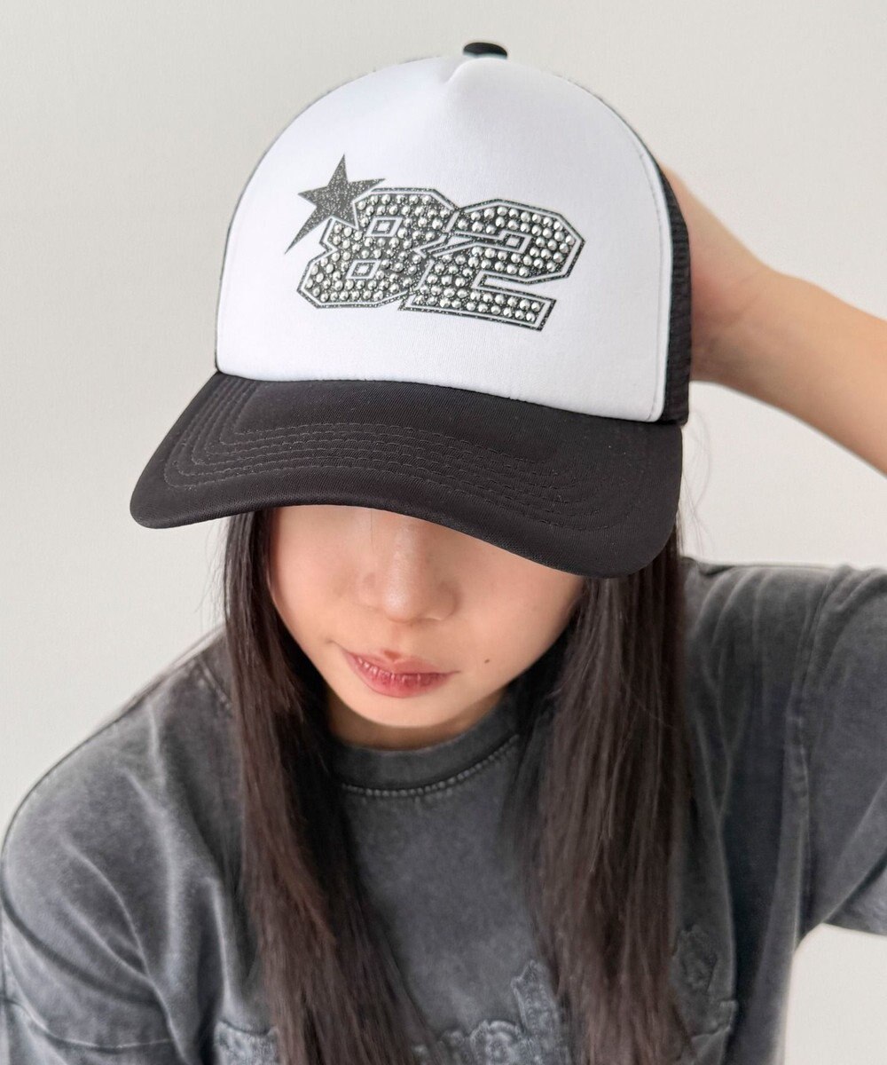 WEGO ナンバリングラインストーンメッシュキャップ 