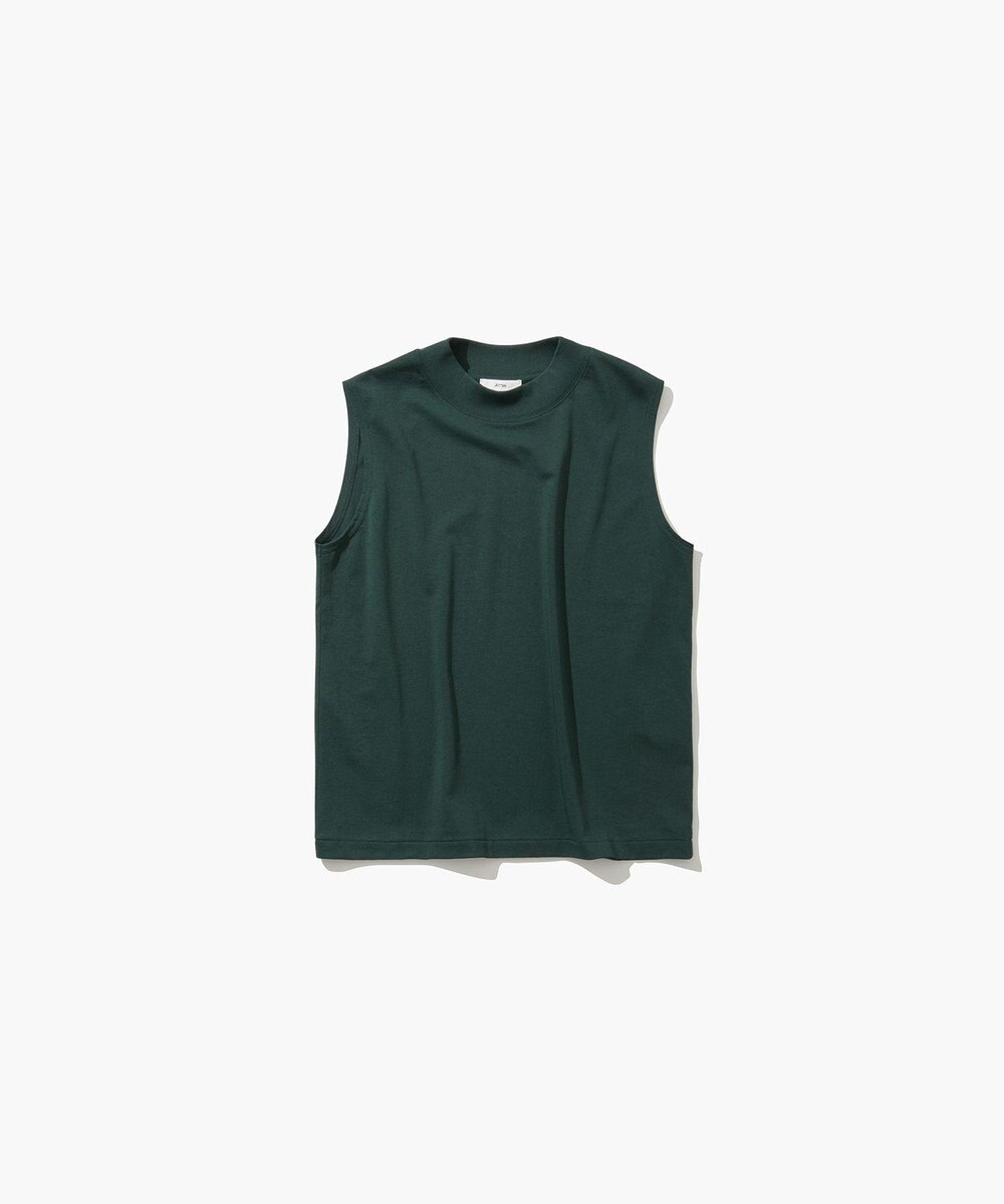ATON DRY COTTON JERSEY | モックネックスリーブレスプルオーバー 