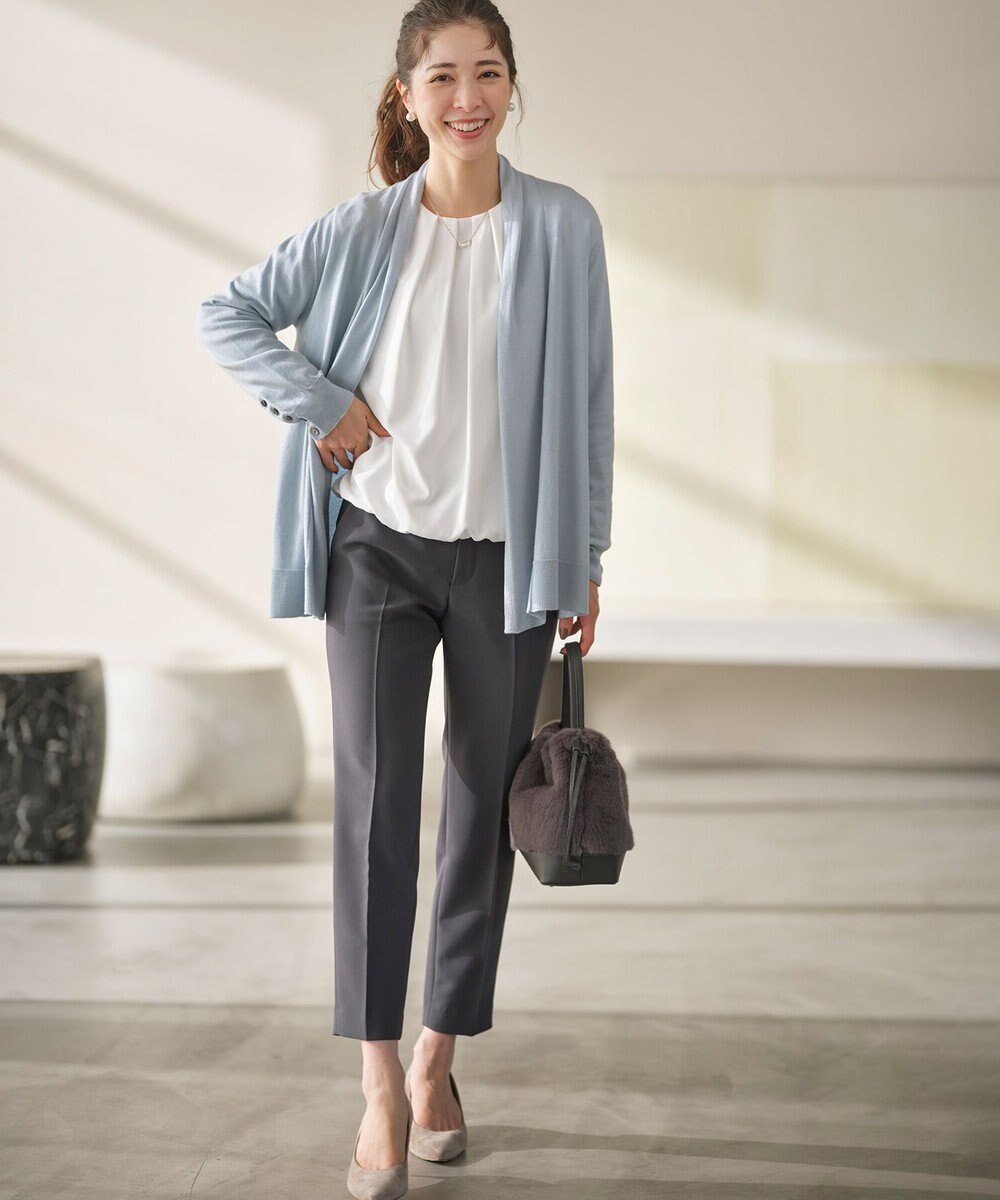 組曲 L 【WEB限定】ベーシックダブルクロス テーパードパンツ 