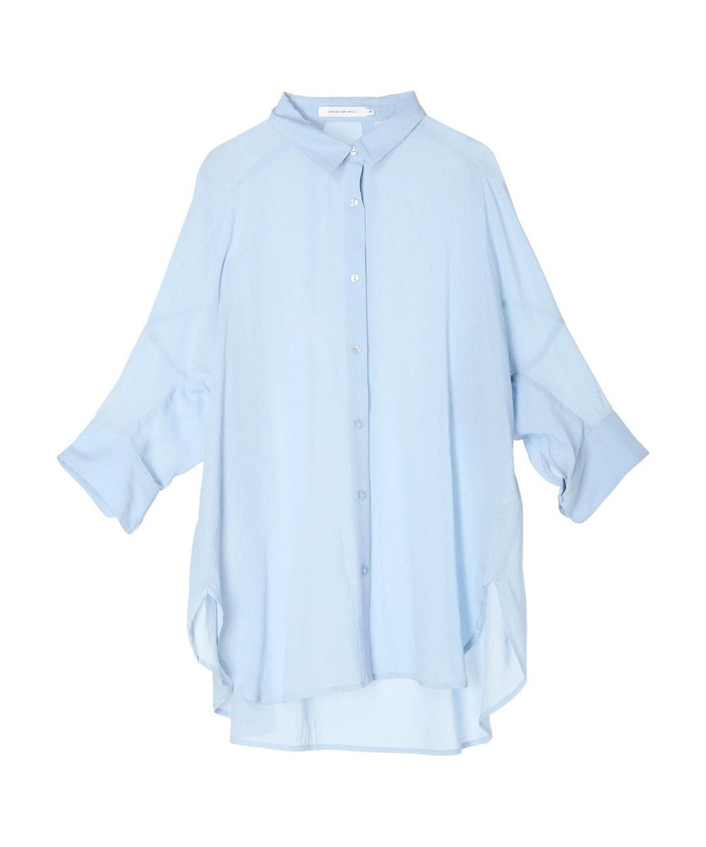 AMERICAN HOLIC 接触冷感５分袖変形ドルマンシアーシャツ 