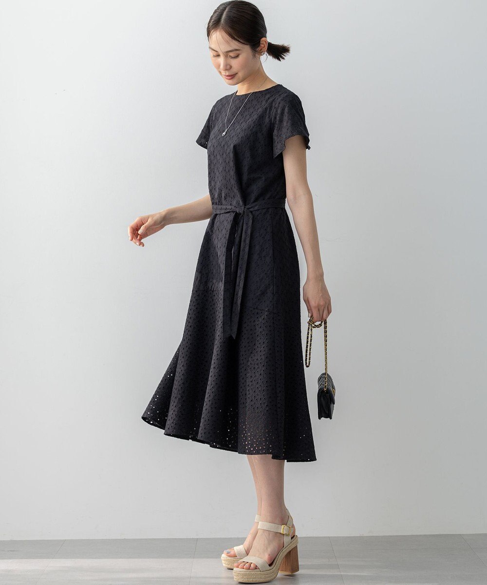 組曲 L エンブロイダリーレースフレアスリーブ ワンピース 