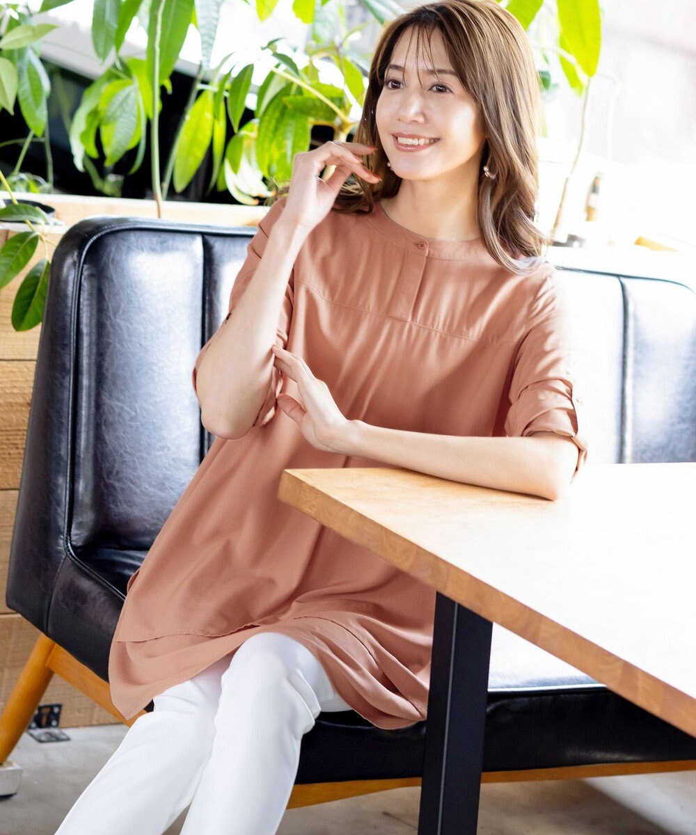 Tiaclasse 【洗える】レイヤードヘムシャツチュニック 