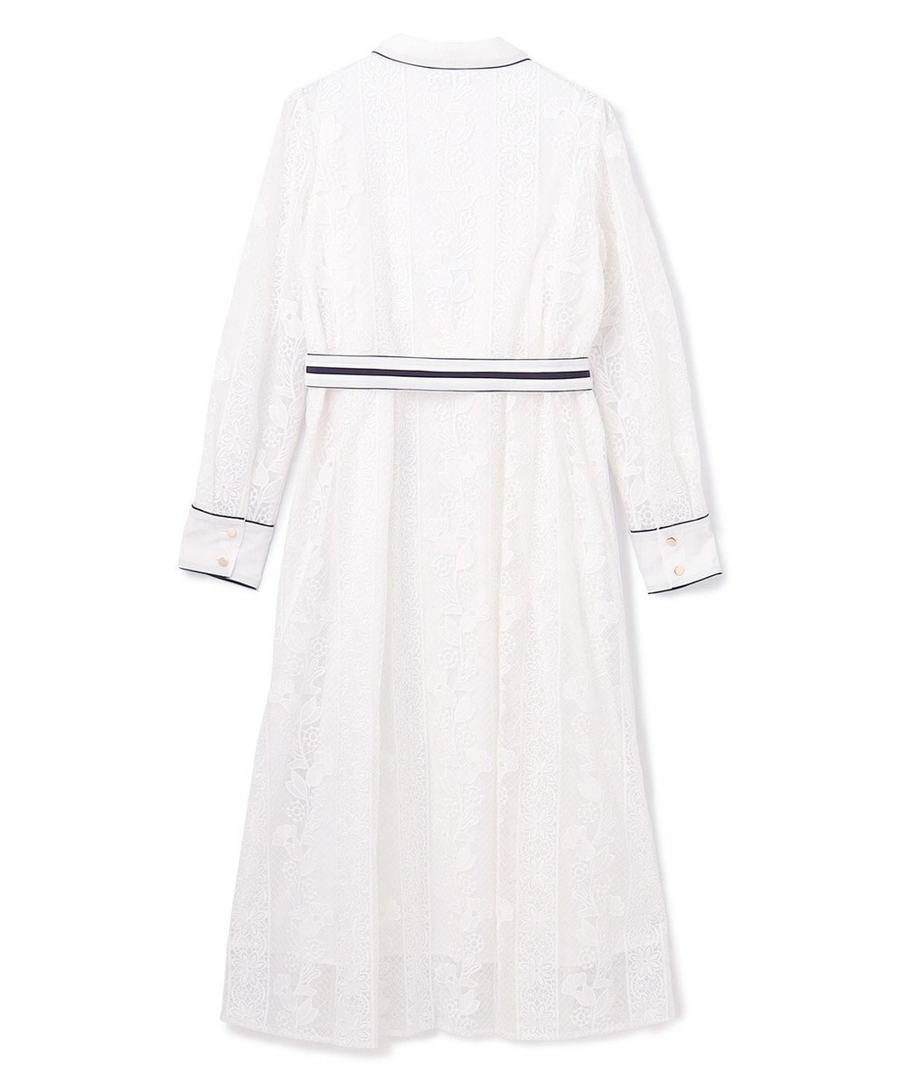 GRACE CONTINENTAL ストライプフラワー刺繍ワンピース 