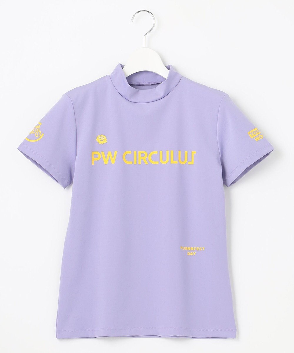 PW CIRCULUS 【WOMEN】【ストレッチ / UVケア】ロゴ モックネック シャツ ラベンダー