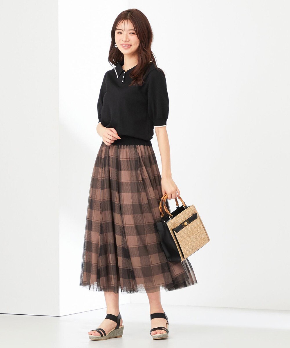 ANY SIS 【洗える】バイカラー ポロニット 