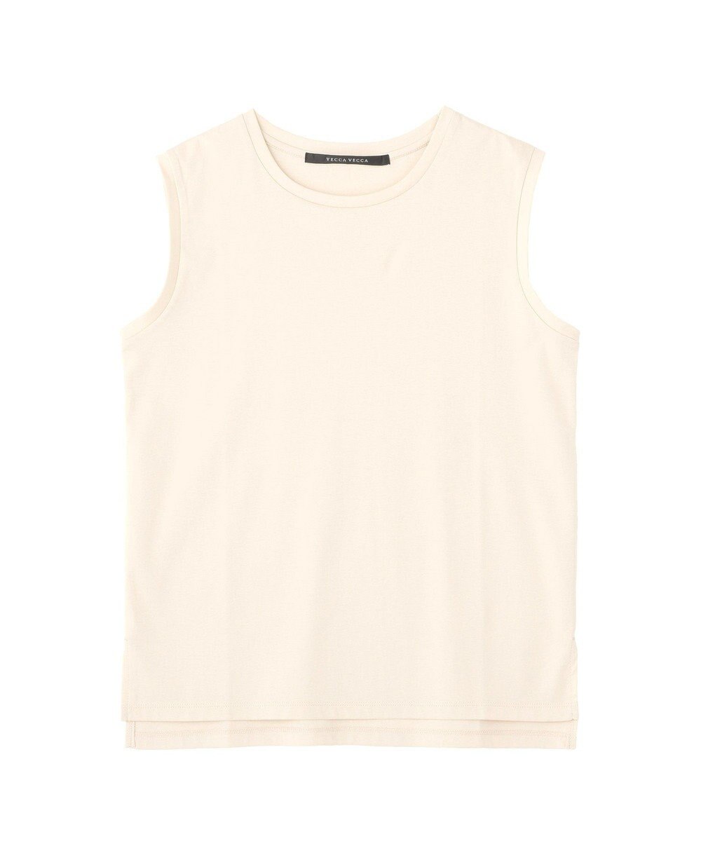 YECCA VECCA コットンスムースノースリーブトップス 