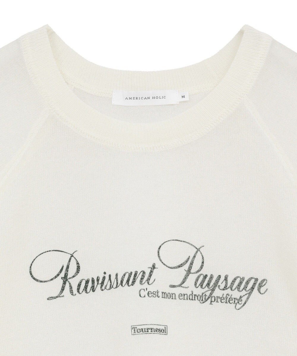 AMERICAN HOLIC プリントロゴシアーニットプルオーバー 