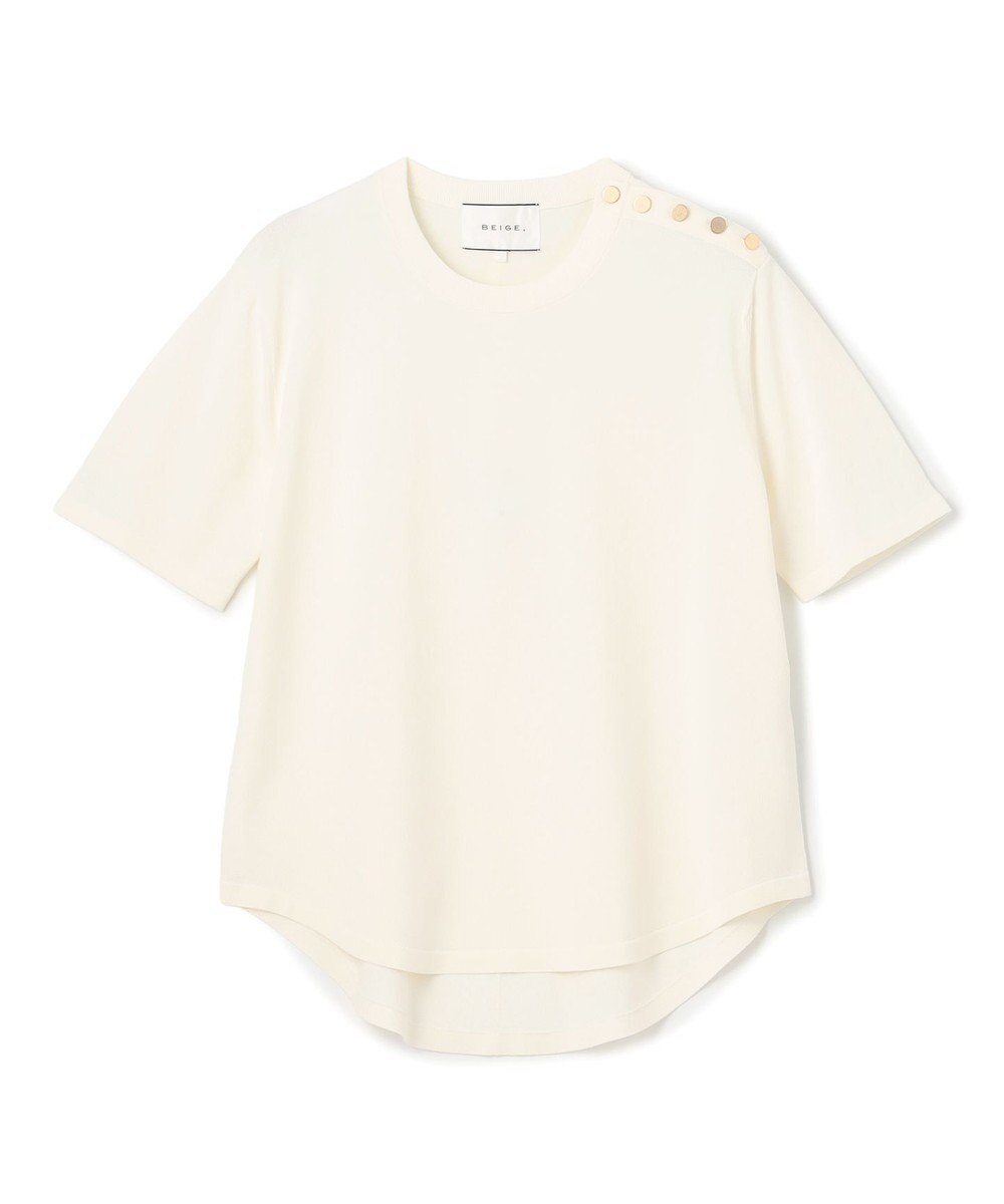 BEIGE， NADIA / ストレッチ メタルボタンニット 