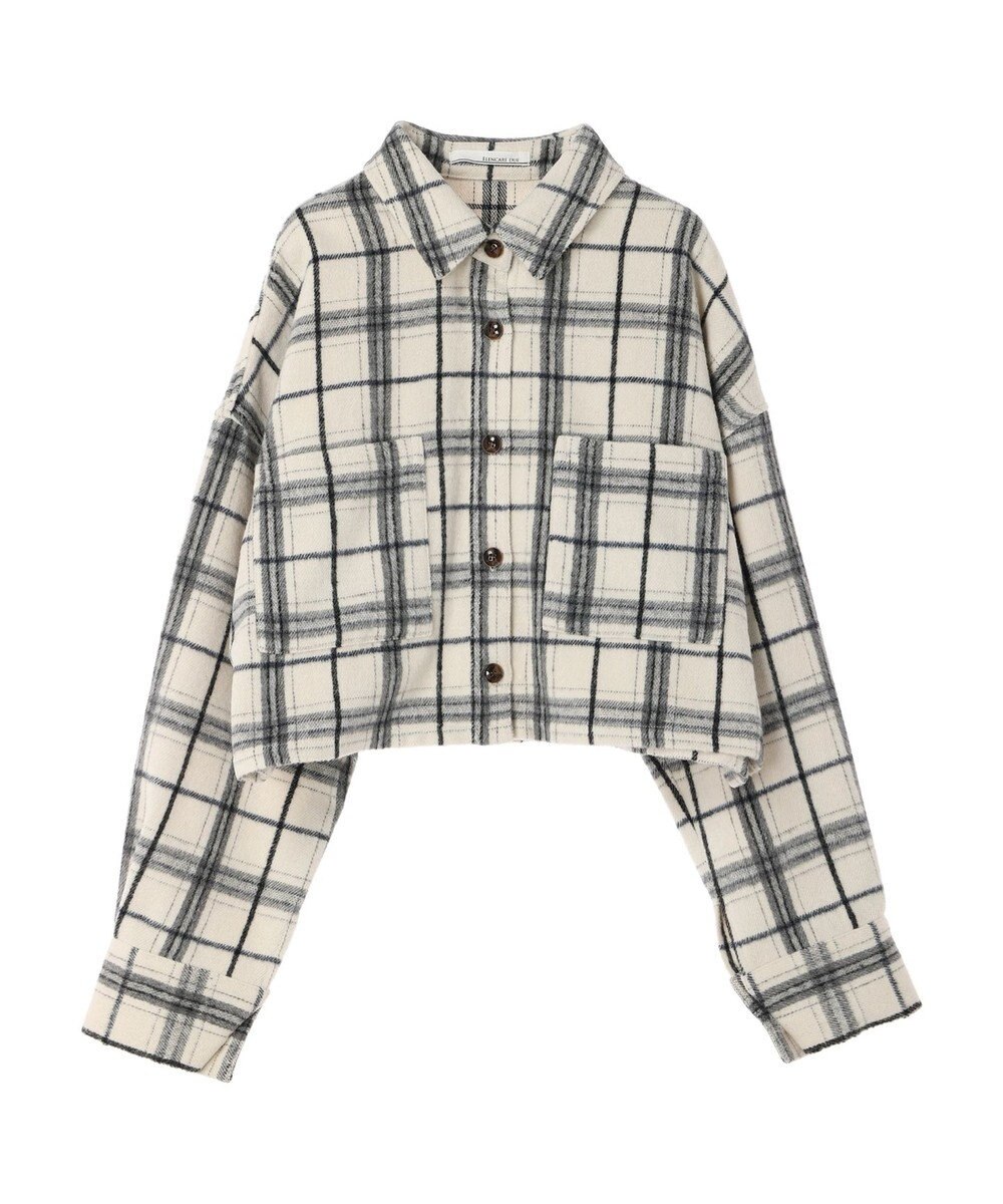 Green Parks ・ＥＬＥＮＣＡＲＥ　ＤＵＥ　シャギーチェックショートシャツ 