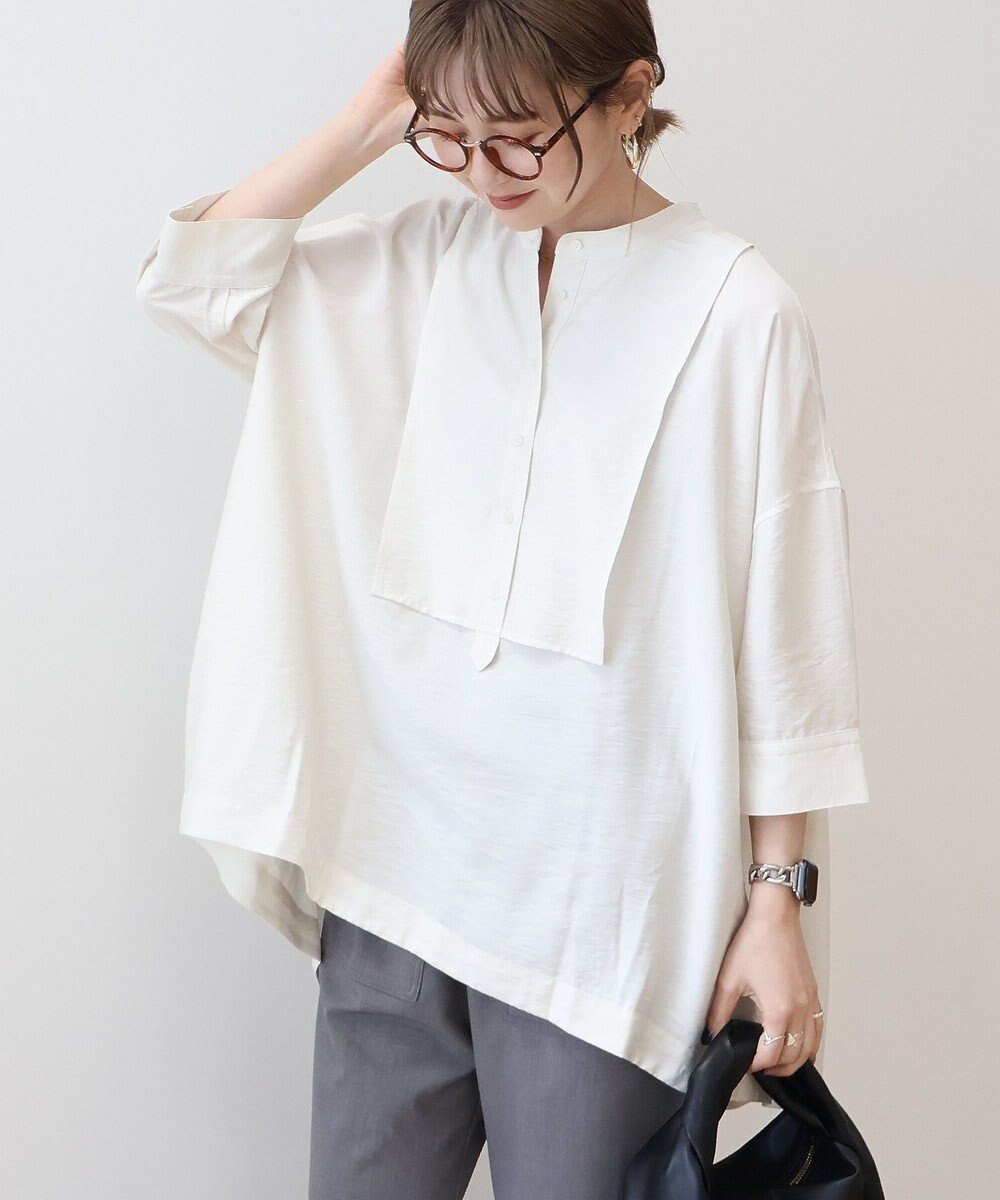 AMERICAN HOLIC 【WEB限定】接触冷感バンドカラーシャツチュニック 